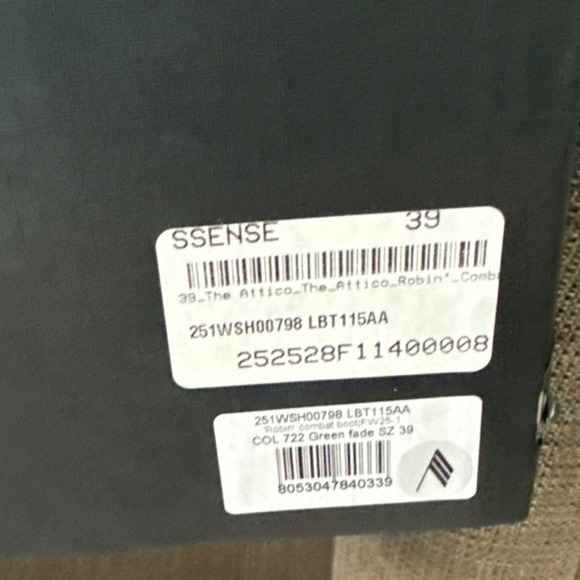 The Attico Robin Green Fade Suede Slouchy Combat Boots 39 new in box - Picture 5 of 13